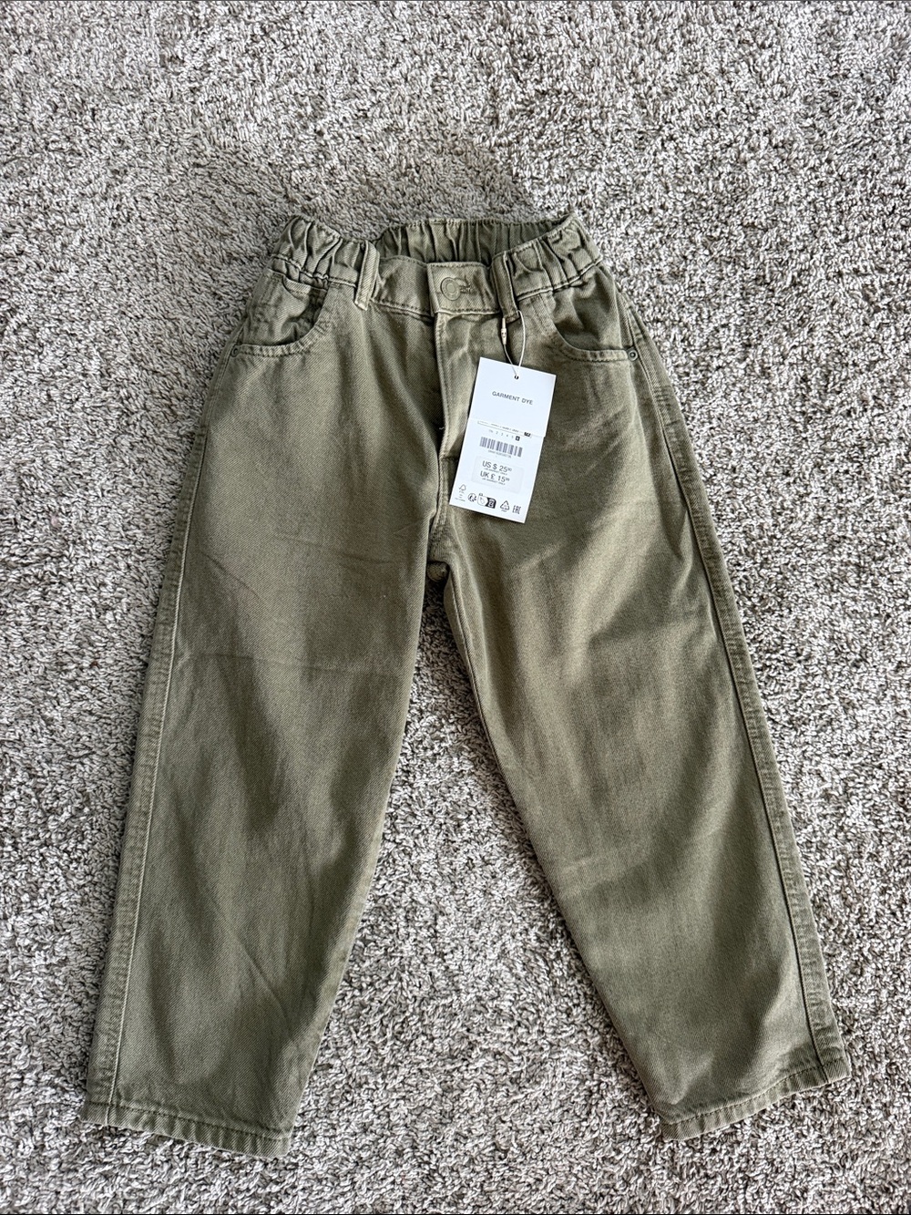 Zara Kids Olive Green Pull-On Trousers